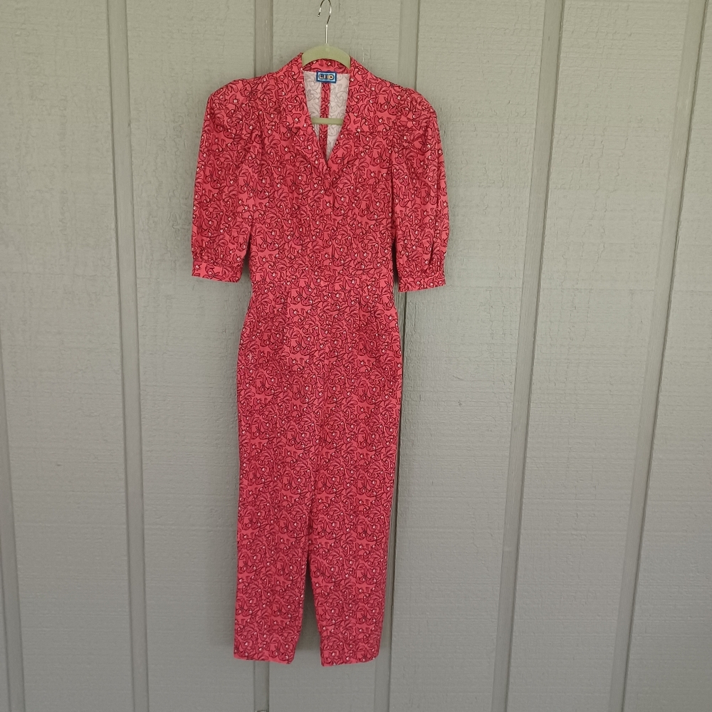 LHD Casitas Jumpsuit Size 0 Women Feminine Cotton Blend Puff Sleeve Pockets